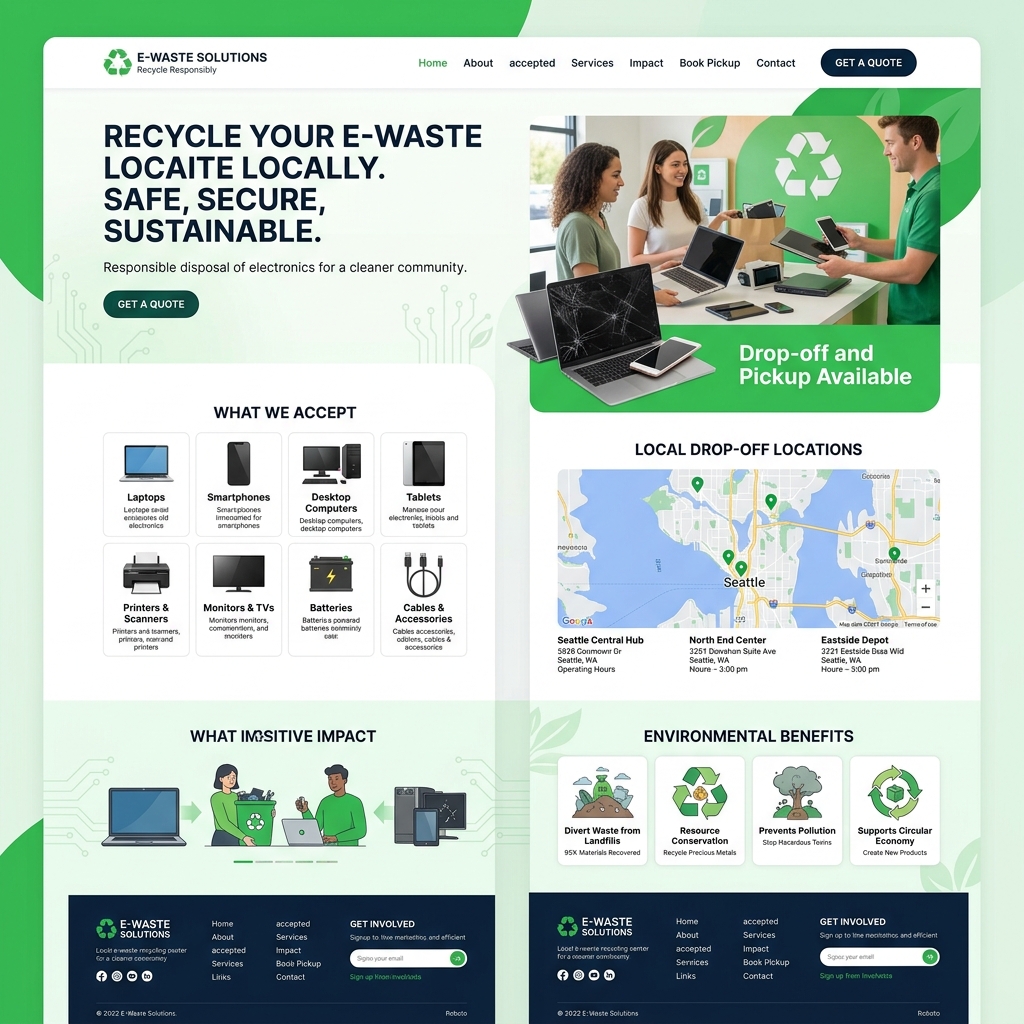 Recycling landing page UI
